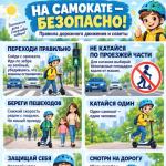 «На самокате — безопасно!»:  памятка по правилам дорожного движения для юных райдеров